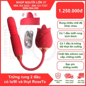 Trứng rung 2 đầu có lưỡi và thụt RoseTe