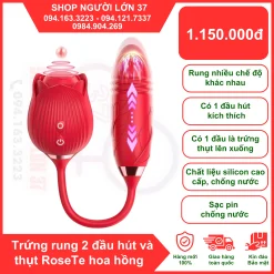 Trứng rung 2 đầu hút và thụt RoseTe hoa hồng