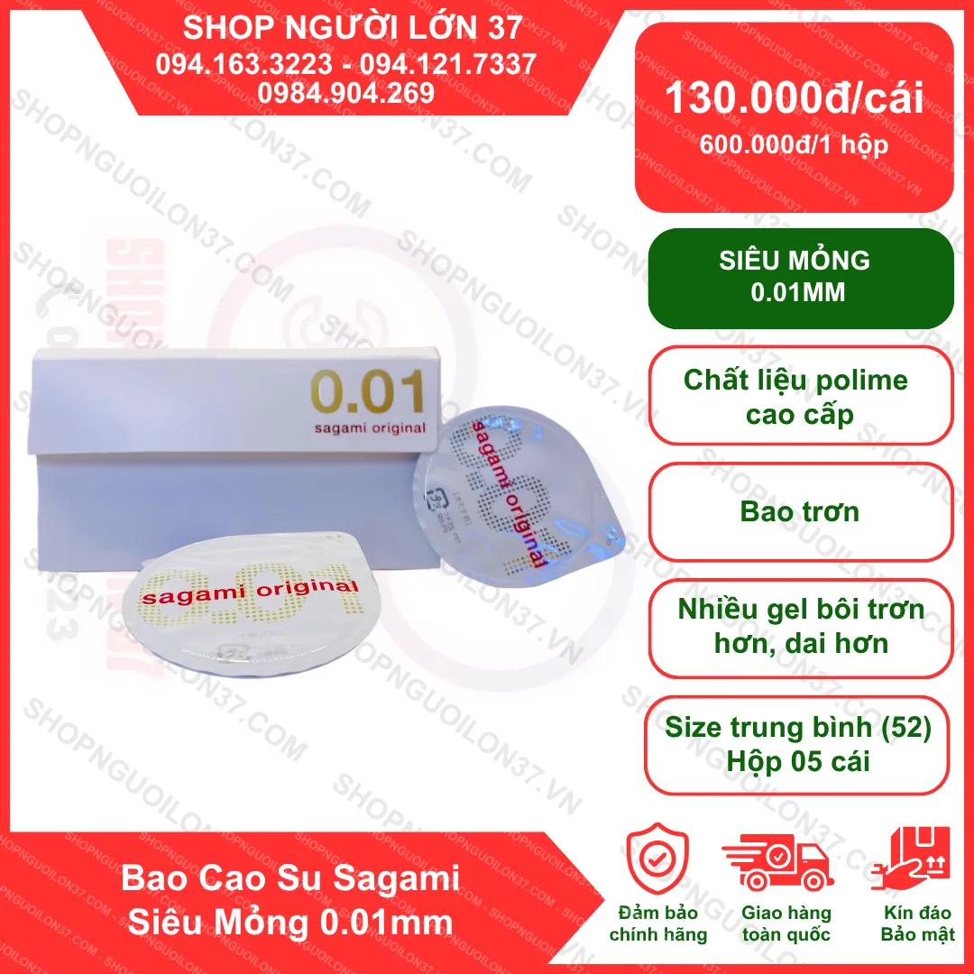 Bao Cao Su Sagami Siêu Mỏng 0.01mm