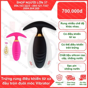 Trứng rung điều khiển từ xa đầu tròn đuôi móc Vibrator