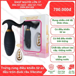 Trứng rung điều khiển từ xa Luminous đầu tròn đuôi râu
