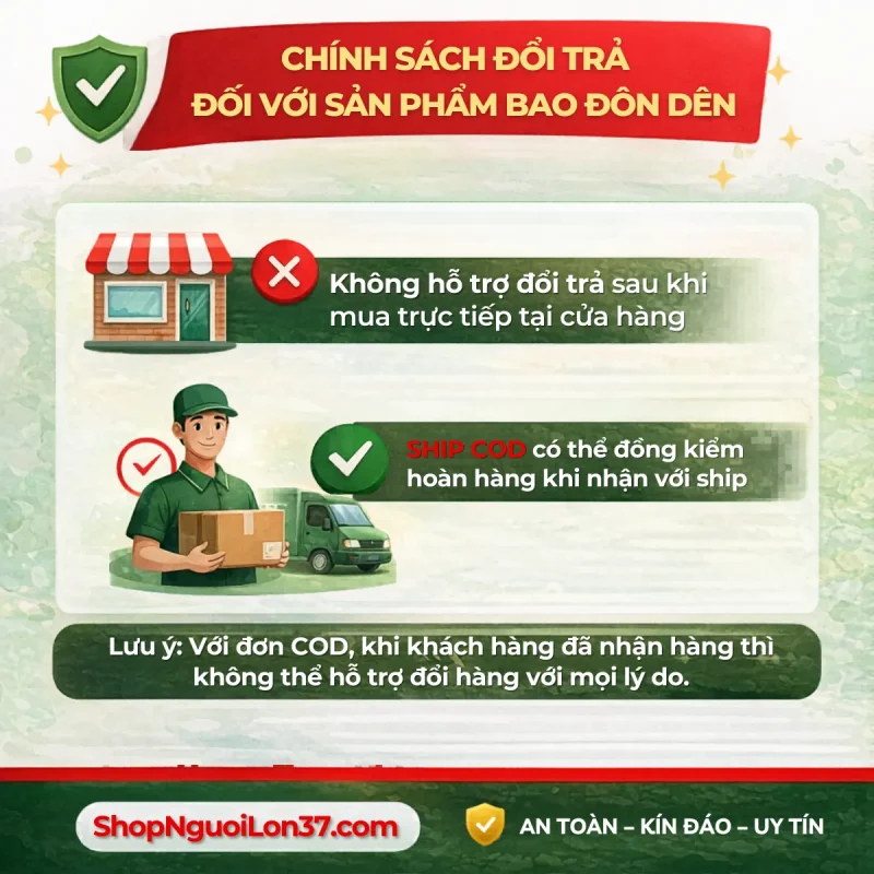 Chính Sách Đổi Trả Đối Với Bao Đôn Dên