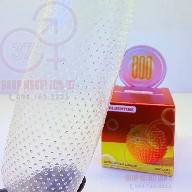 Bao cao su Goldentime Extra Dots siêu mỏng 0.01mm