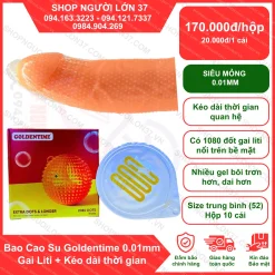 Bao Cao Su Gai Goldentime Extra Dots & Longer 0.01mm