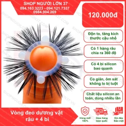 Vòng đeo dương vật râu 4 bi 1 tầng silicon co giãn