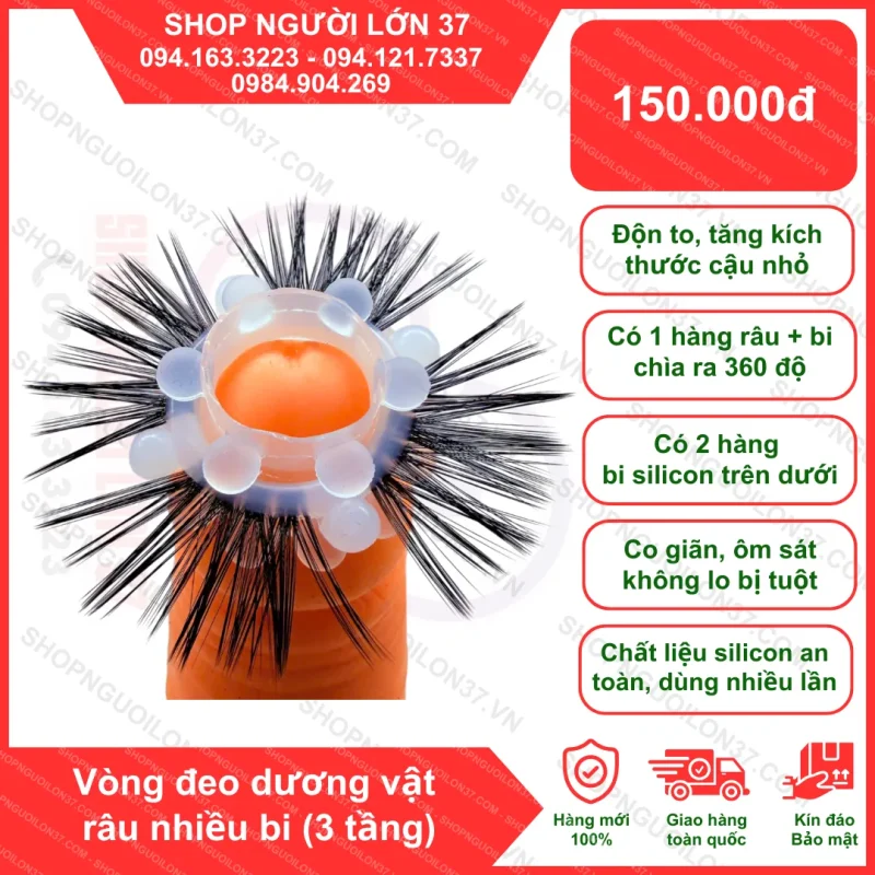 Vòng đeo 3 tầng bi 1 tầng râu