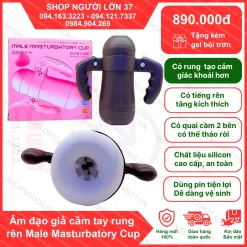 Âm đạo giả cầm tay rung rên Male Masturbatory Cup