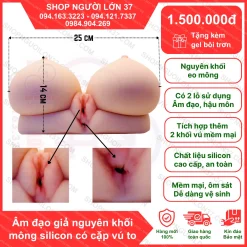 Âm đạo giả nguyên khối mông silicon có cặp vú to