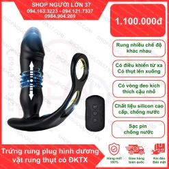 Plug Rung Thụt Hình Dương Vật Có Điều Khiển Từ Xa