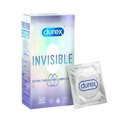 Bao Cao Su Durex Invisible Extra Thin, Extra Lubricated Hộp 10 Cái