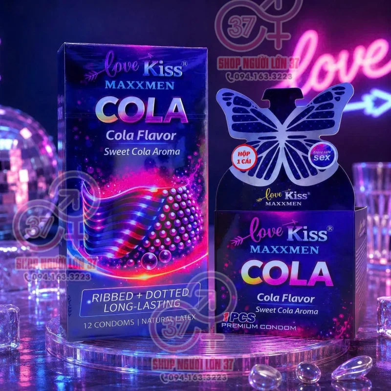 Bao Cao Su Love Kiss Maxxmen Cola Chứa Benzocaine Hỗ Trợ Kéo Dài