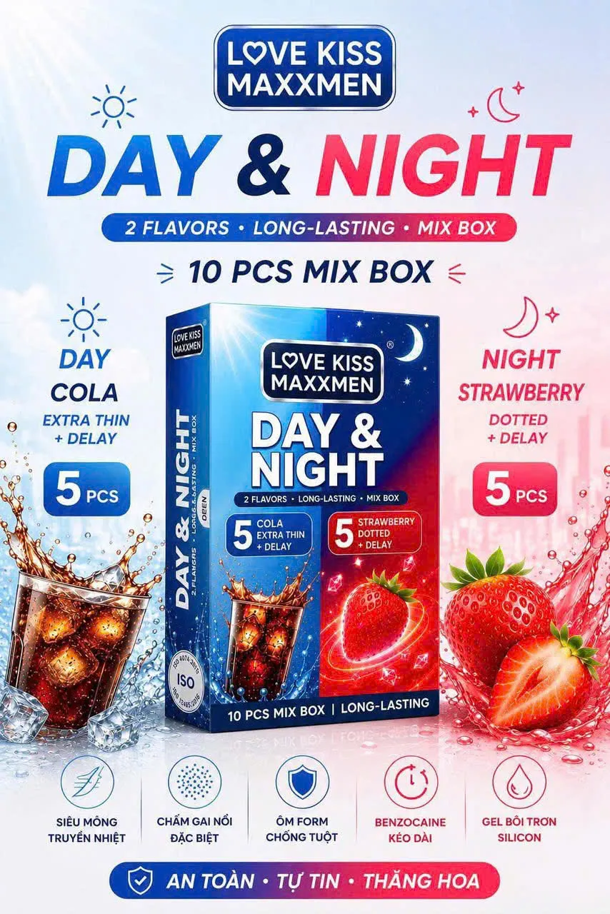 Bao Cao Su MaxxMen Day & Night Hương Dâu và Cola