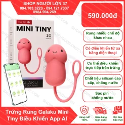 Trứng Rung Galaku Mini Tiny Điều Khiển App AI – 10 Chế Độ Rung