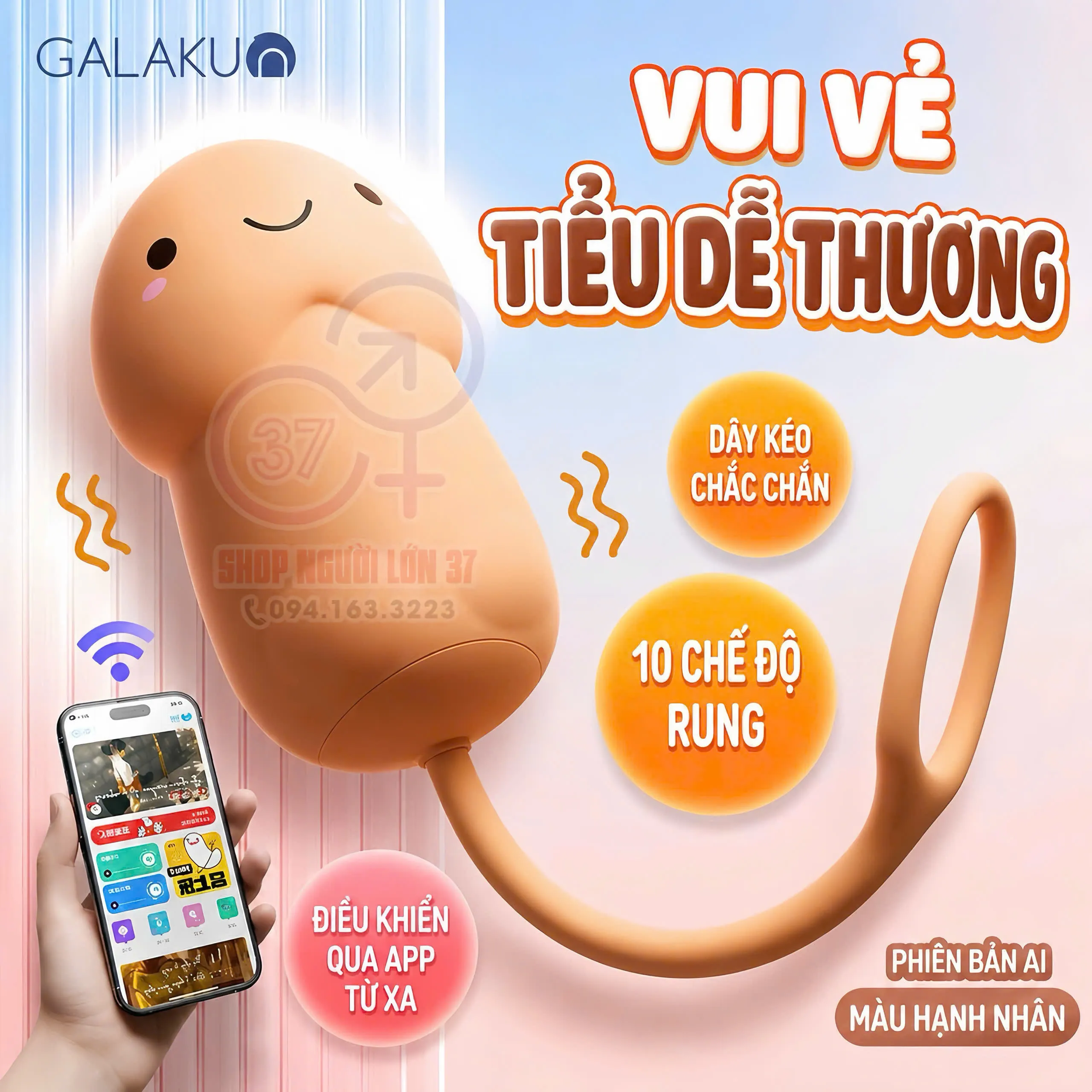 Trứng Rung Galaku Mini Tiny Điều Khiển App AI – 10 Chế Độ Rung 3 Trứng Rung Galaku Mini Tiny Điều Khiển App AI – 10 Chế Độ Rung