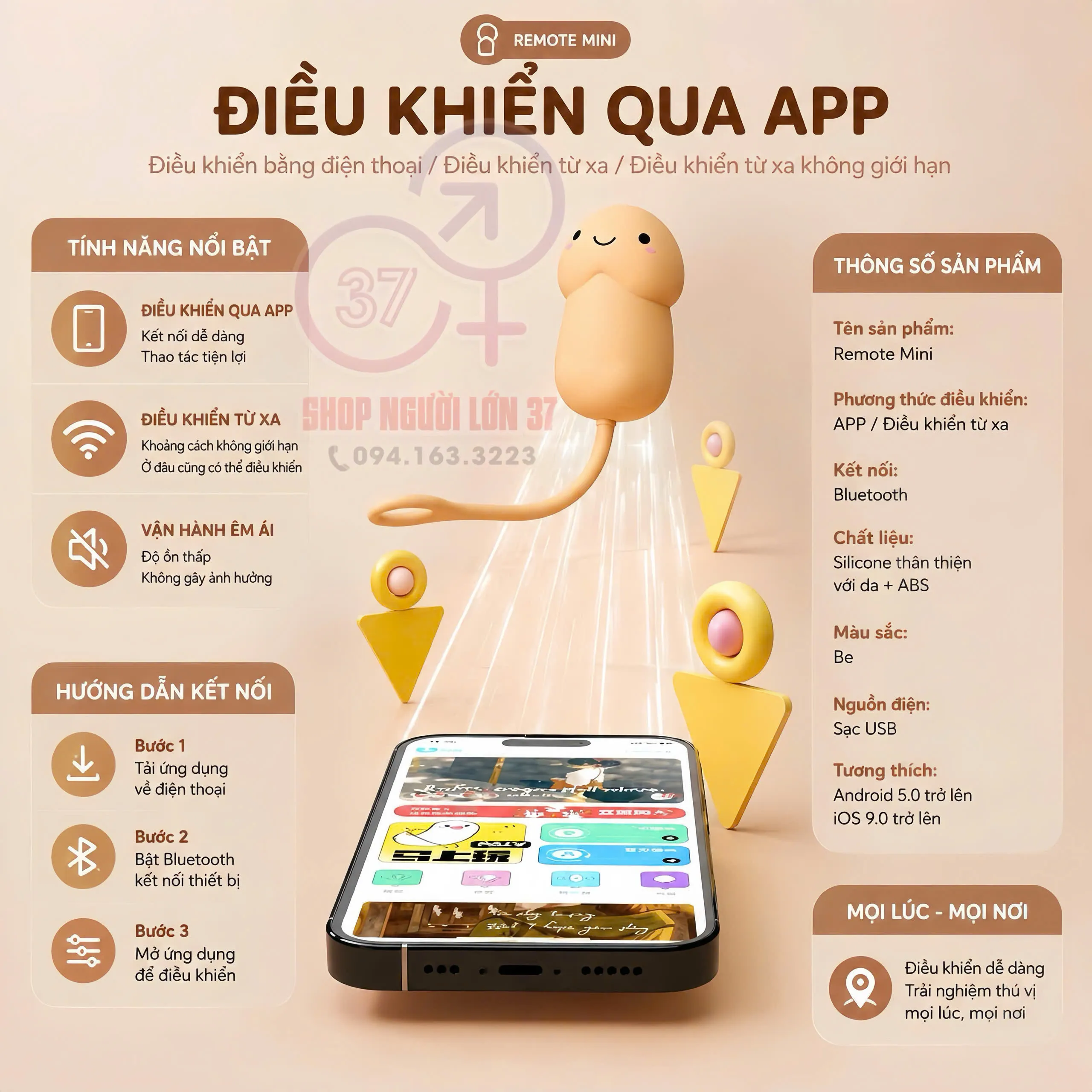 Trứng Rung Galaku Mini Tiny Điều Khiển App AI – 10 Chế Độ Rung 6 Trứng Rung Galaku Mini Tiny Điều Khiển App AI – 10 Chế Độ Rung