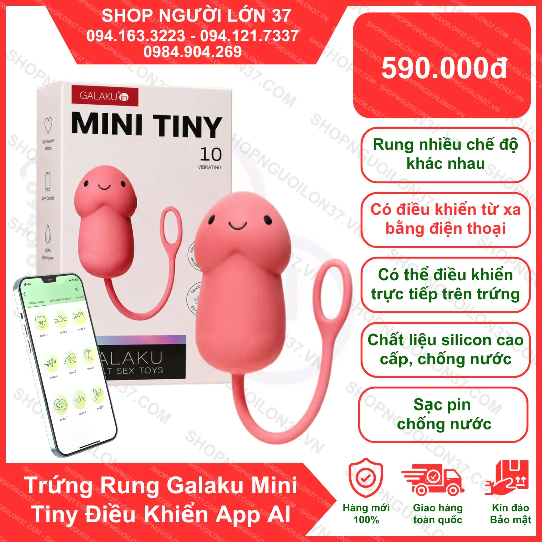 Trứng Rung Galaku Mini Tiny Điều Khiển App AI – 10 Chế Độ Rung Trứng Rung Galaku Mini Tiny Điều Khiển App AI – 10 Chế Độ Rung