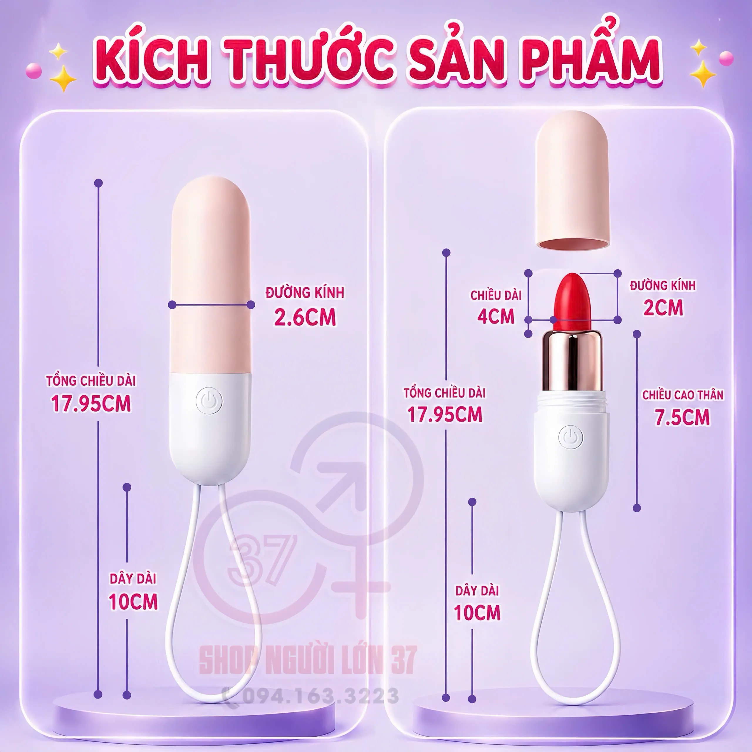 Trứng Rung Ngụy Trang Thỏi Son ROSELEX 10 Chế Độ Rung 1