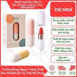 Trứng Rung Ngụy Trang Thỏi Son ROSELEX 10 Chế Độ Rung