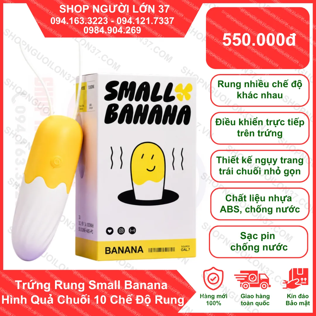 Trứng Rung Small Banana Hình Quả Chuối 10 Chế Độ Rung Trứng Rung Small Banana Hình Quả Chuối 10 Chế Độ Rung