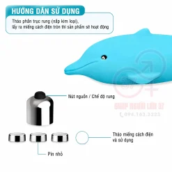 Trứng Rung XYZ Pocket Vibe Hình Cá Heo Màu Xanh