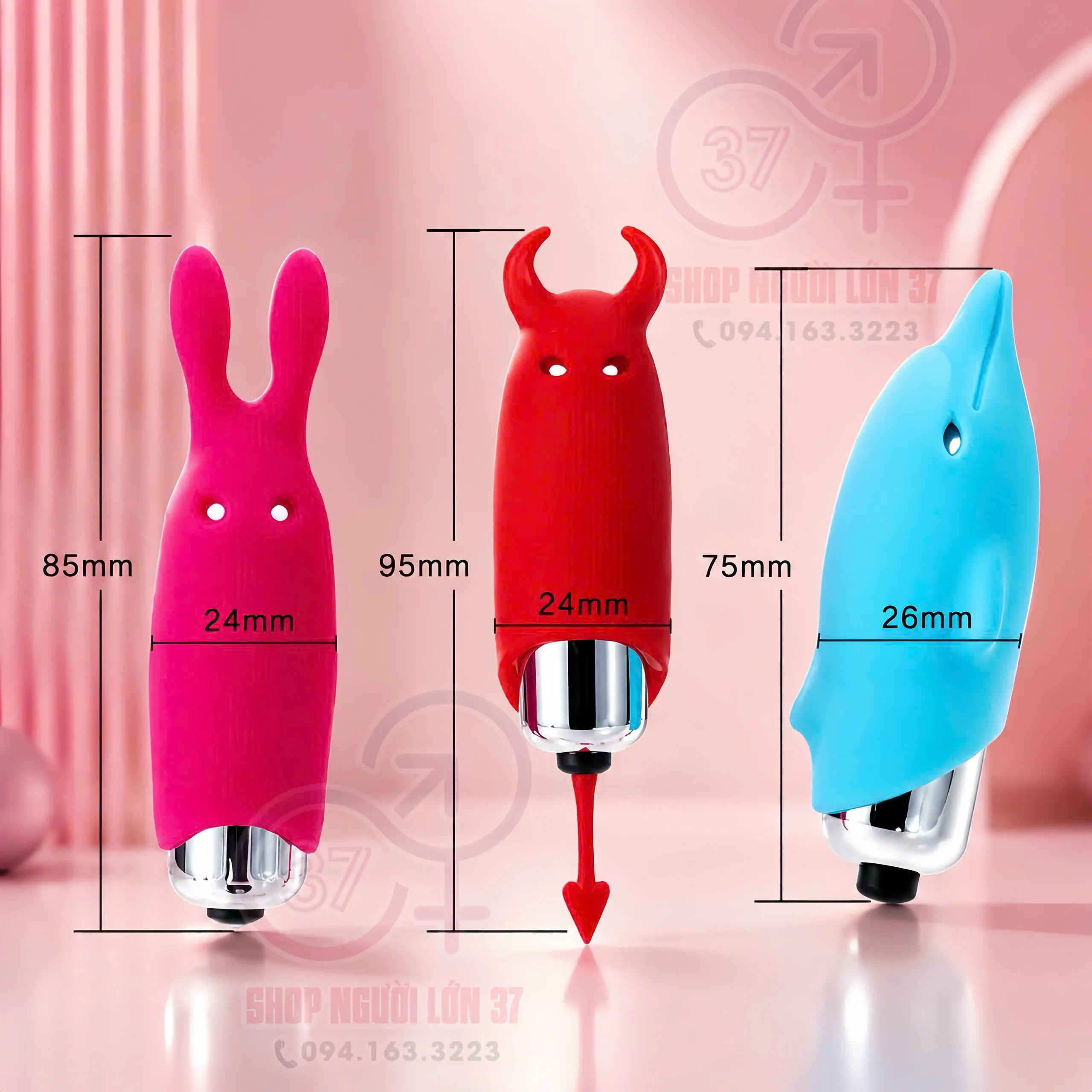 Trứng Rung XYZ Pocket Vibe Hình Cá Heo Màu Xanh Kích Thước Trứng Rung XYZ Pocket Vibe