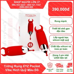Trứng Rung XYZ Pocket Vibe Hình Quỷ Màu Đỏ