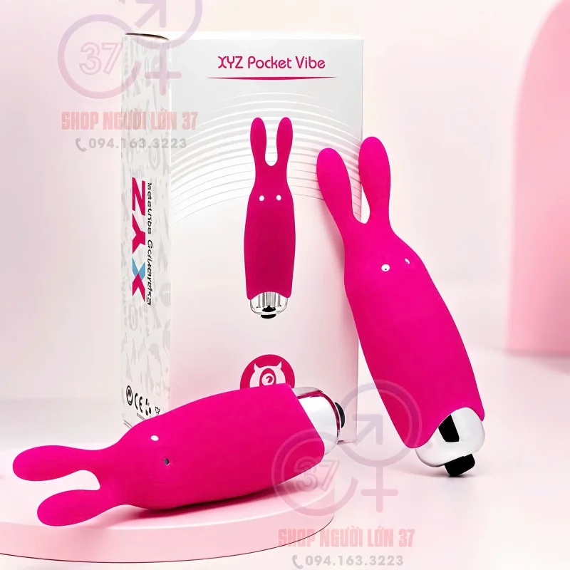 Trứng Rung XYZ Pocket Vibe Hình Thỏ Màu Hồng