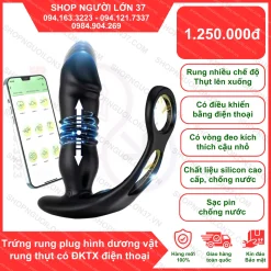Plug Rung Thụt Hình Dương Vật Điều Khiển Từ Xa Bằng App Điện Thoại