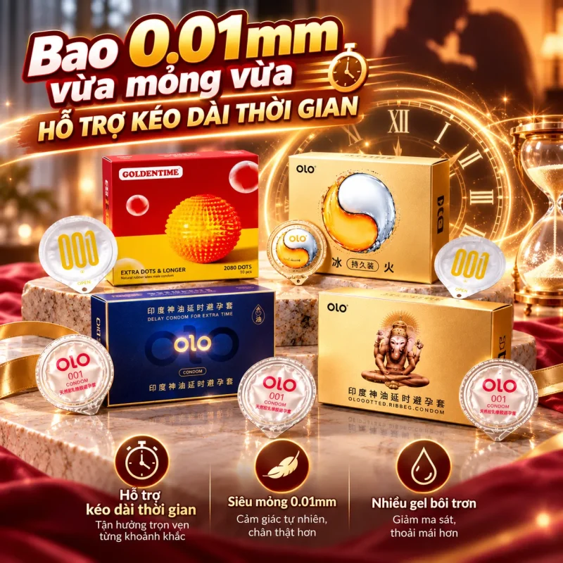 Bao 0.01mm vừa mỏng vừa hỗ trợ kéo dài thời gian
