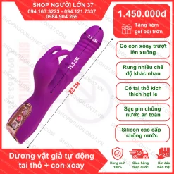 Dương vật giả tự động tai thỏ + con xoay