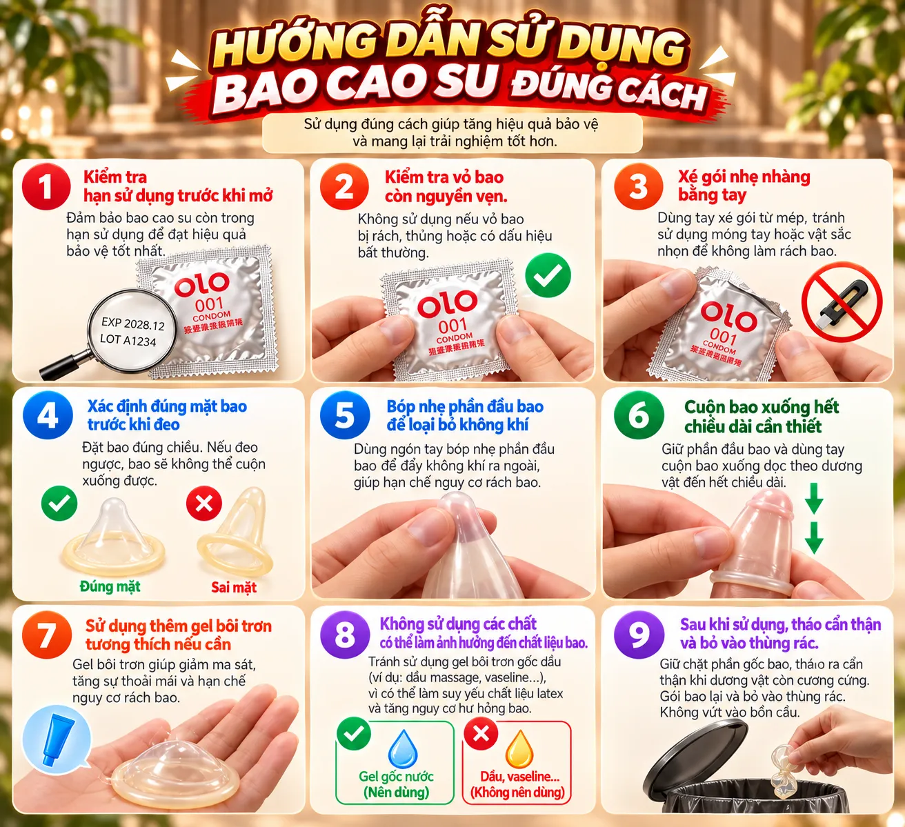 Hướng dẫn sử dụng Bao Cao Su đúng cách