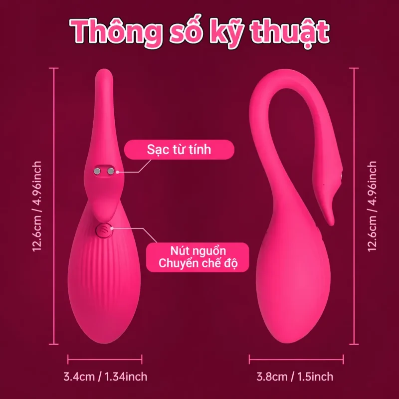 Trứng rung Thiên Nga điều khiển bằng App điện thoại