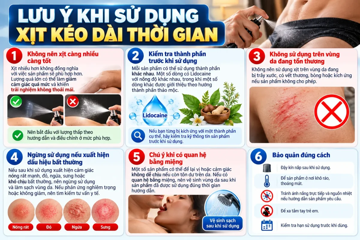 Lưu ý khi sử dụng xịt kéo dài thời gian quan hệ