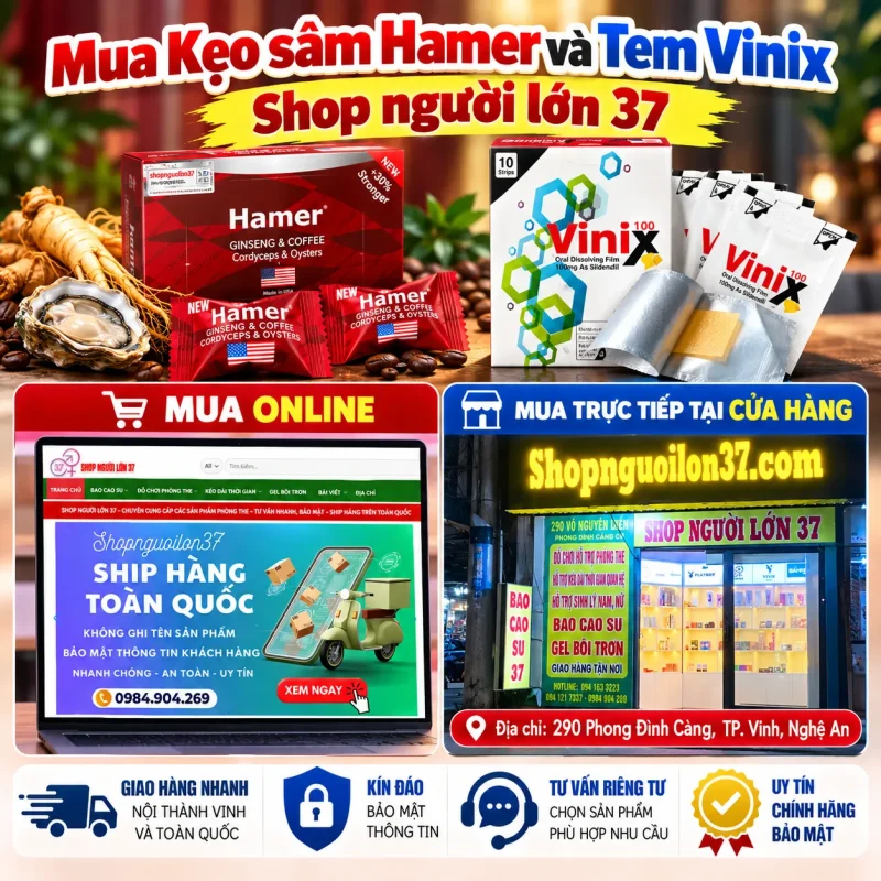 Mua Kẹo Sâm Hamer và Vinix tại Shop người lớn 37