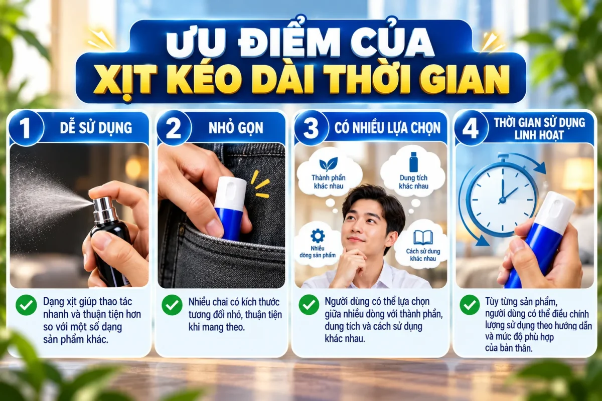 Ưu điểm của xịt kéo dài thời gian quan hệ