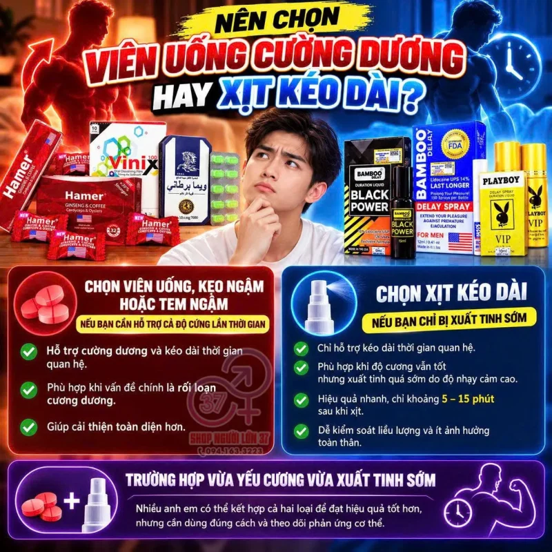Viên Uống Hay Xịt Kéo Dài